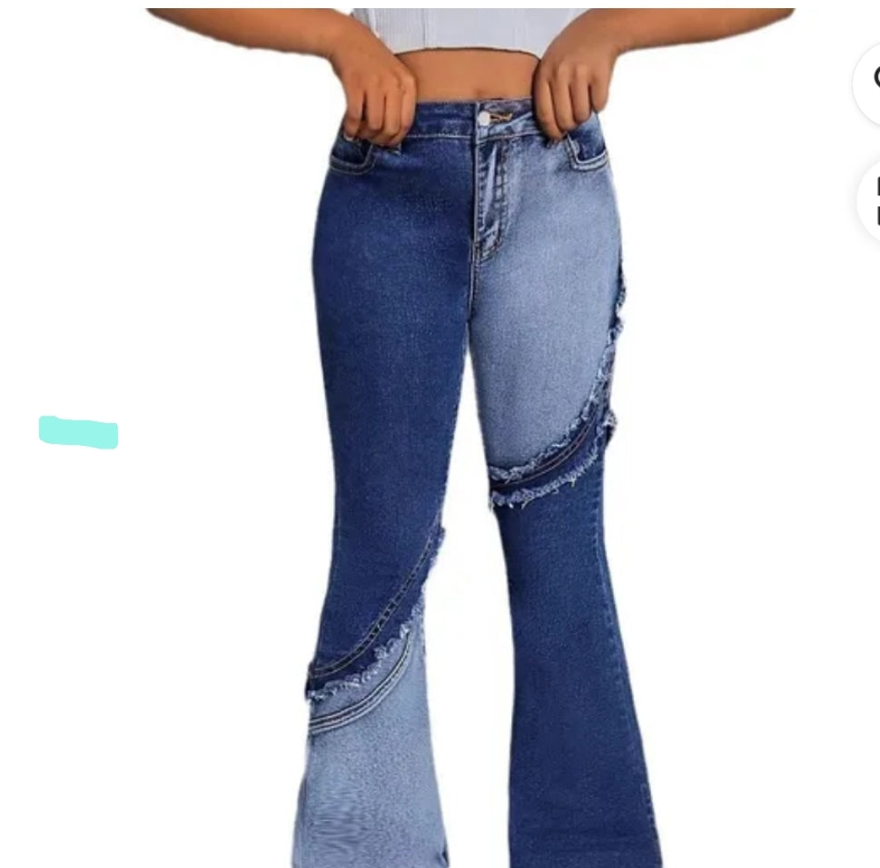 Patchwork Flared Jeans