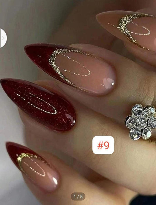 Stick on Acrylic nails -Already Painted
