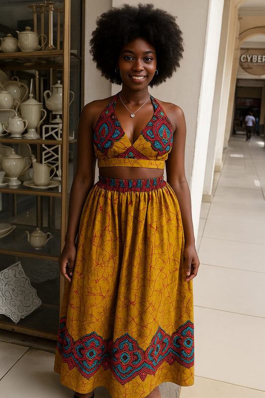 Mustard Yellow Ankara outfit