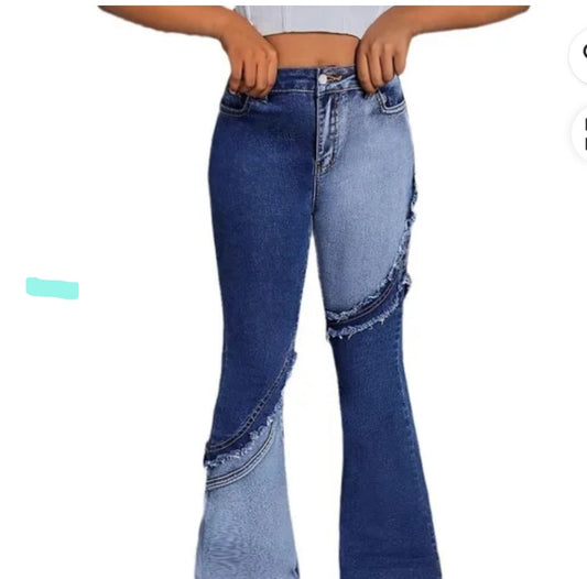 Patchwork Flared Jeans